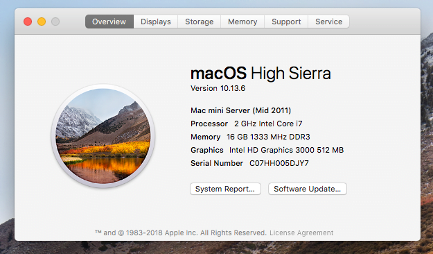 Mac Mini Server (Mid 2011) 2 GHz Intel i7 10 GB Loaded image 1