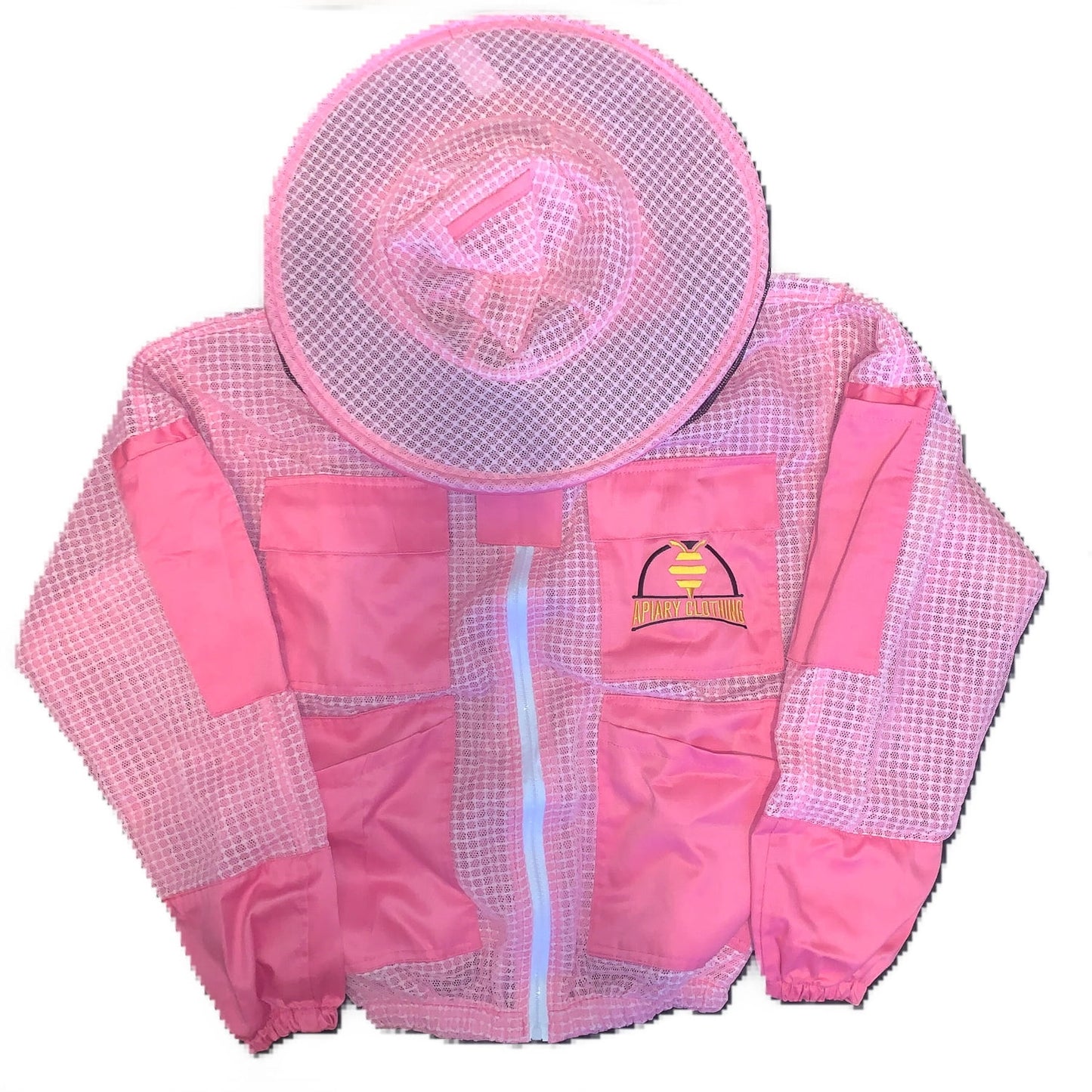 Pink Ventilated Beekeeper Jacket with Round Veil
