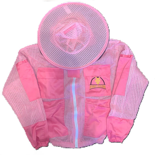 Pink Ventilated Beekeeper Jacket with Round Veil