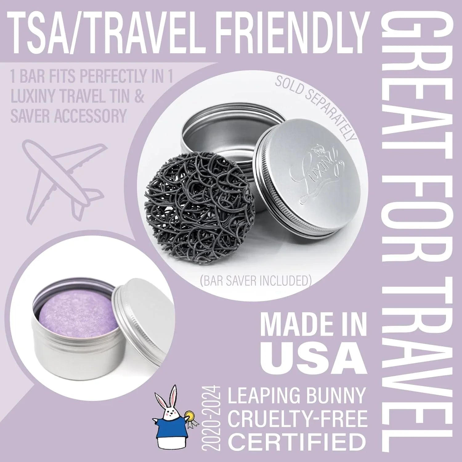 EPS bee hive travel tin with bar saver, TSA friendly, cruelty-free, made in USA