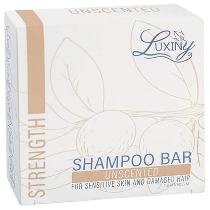 Luxiny unscented shampoo bar for sensitive skin and damaged hair in beige eps bee hive packaging