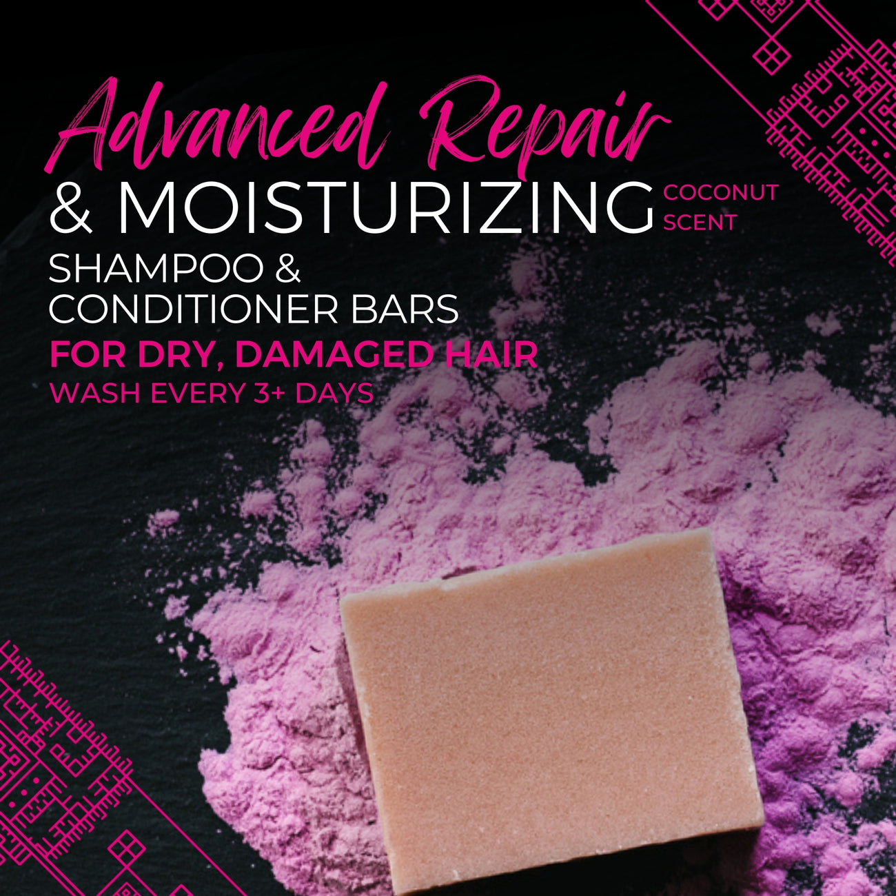 Advanced Repair & Moisturizing Coconut Scent Shampoo & Conditioner Bars for dry, damaged hair